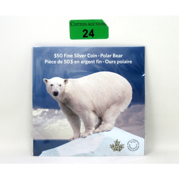 15.87 Gram .9999 Silver 2014 Polar Bear $50 Coin 