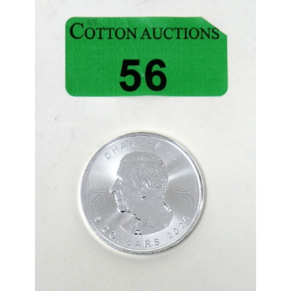 1 Oz .9999 Silver 2024 Maple Leaf Coin 