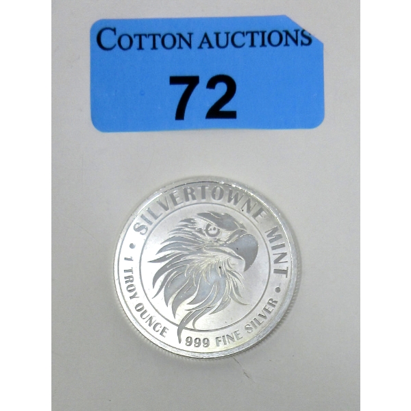 1 Oz .999 Silver Eagle Round SilverTowne Mint 