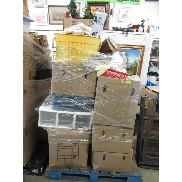 Wrapped Skid of Storage Locker Goods