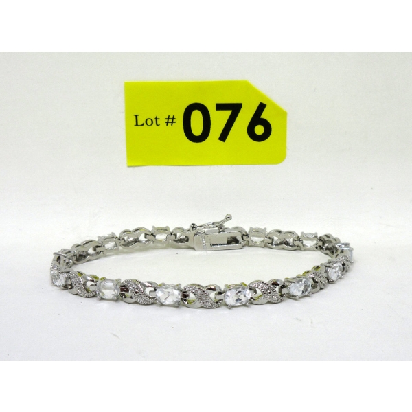 6.84 CT White Topaz & Diamond Infinity Tennis Bracelet 
