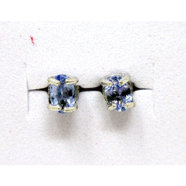 New One Carat Tanzanite Stud Earrings 