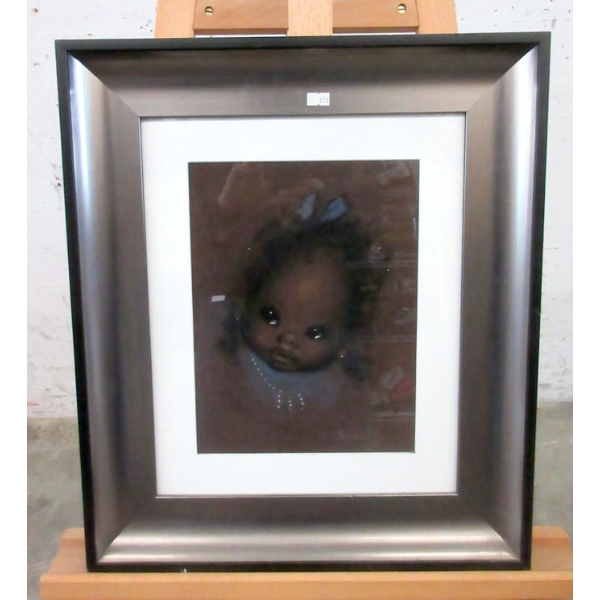 Framed Pastel of Child - Signed Sudall '75