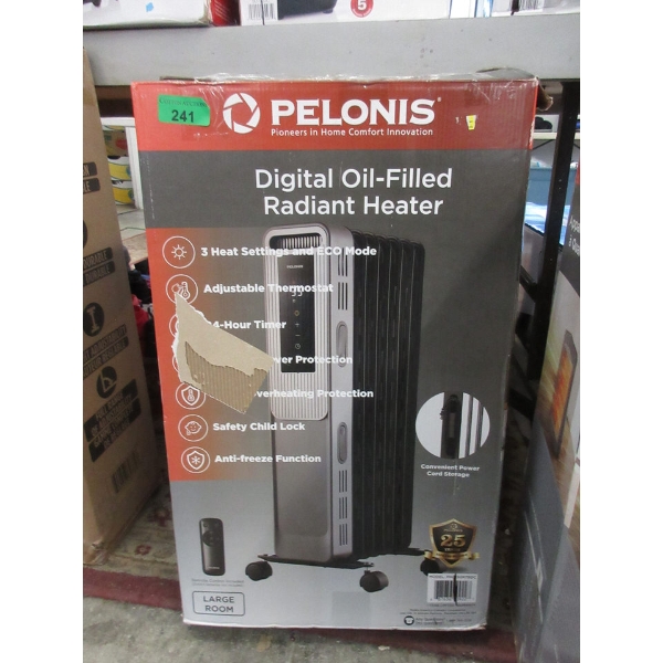 Pelonis Digital Oil-Filled Radiant Heater - 3 Settings