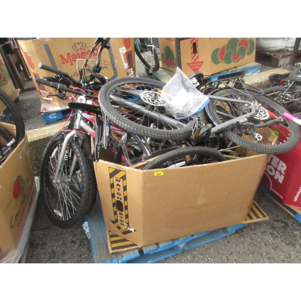 Skid of Assorted Bikes and Bike Parts 
