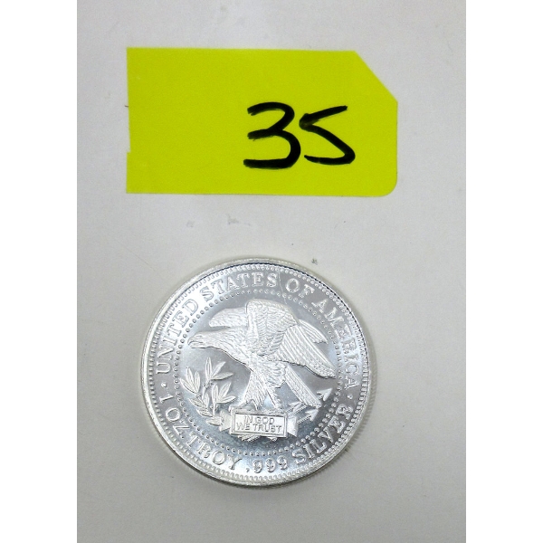 1 Oz .999 Silver Eagle USA Siler Trade Unit Round 