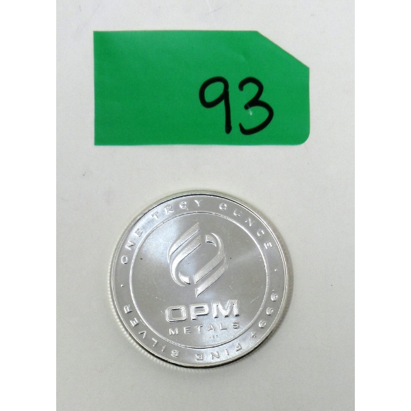 1 Oz .999+ Silver OPM Round 