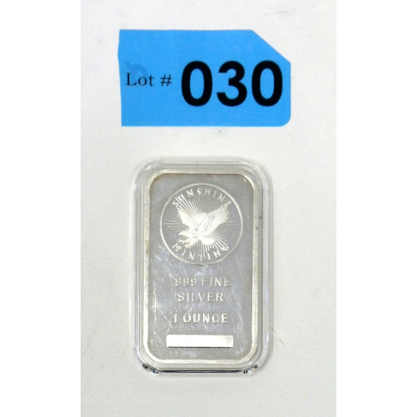 1 Oz .999 Silver Sunshine Minting Bar 