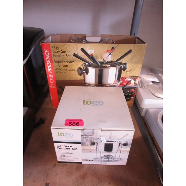 One 10 Piece and One 22 Piece Fondue Set