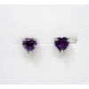 Image 1 : New Purple Amethyst Heart Cut Earrings 