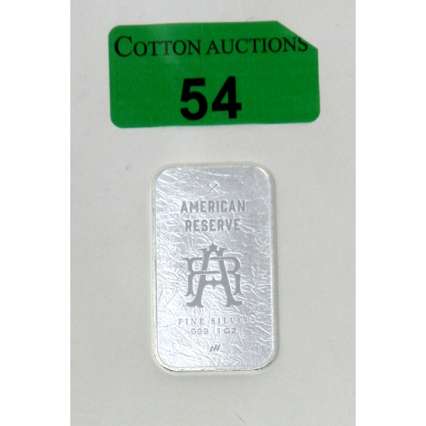 1 Oz .999 Silver American Reserve Asahi Mint Bar
