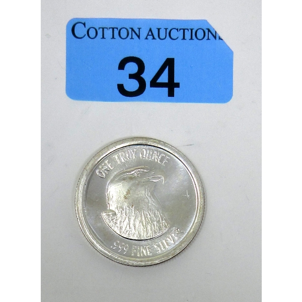 1 Oz .999 Silver Bald Eagle Round 