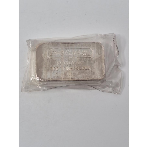 10 Oz .999+ Silver Large E Engelhard Bar
