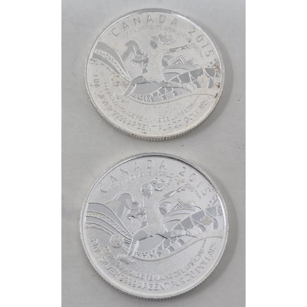 2 x 1/4 Oz .9999 Silver FIFA Women's World Cup Coins
