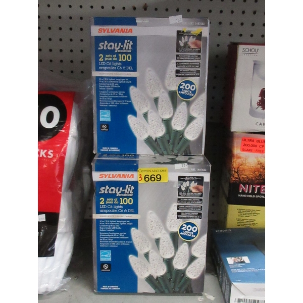 3 Sets of Sylvania Warm White LED C6 Lights