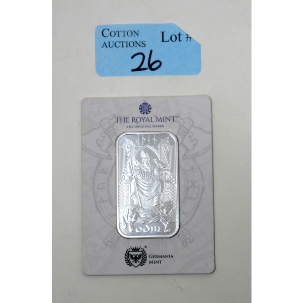 1 Oz .9999 Silver Odin Norse Gods Certified Bar