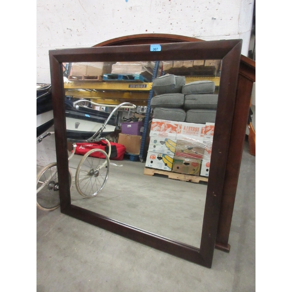 Large Wood Framed Mirror - 40  x 40 