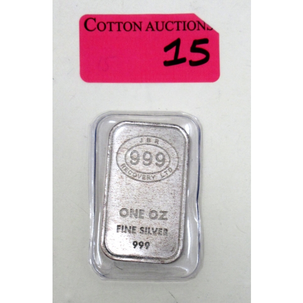 1 Oz .999 Silver JBR Bar