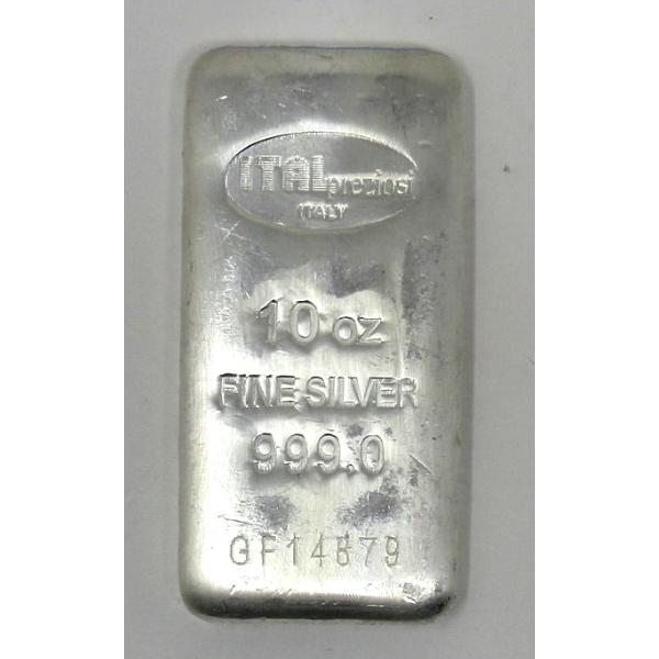 10 Oz .999 Silver Italpreziosi Bar 