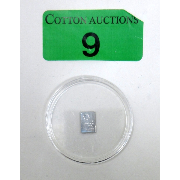 1 Gram .9995 Fine Platinum Valcambi Suisse Bar 
