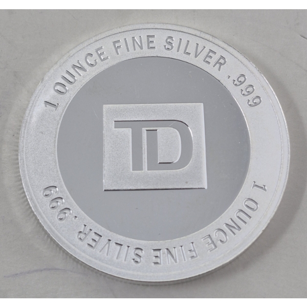 1 Oz .999 Silver TD Bank Investor Round 