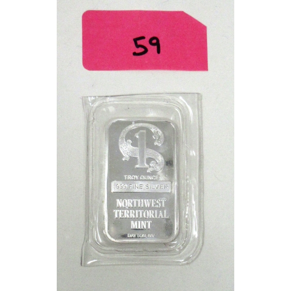 1 Oz .999 Silver Northwest Territorial Mint Bar 