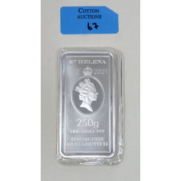 8 Oz/250 Gram .999 2021 Legal Tender Bar 