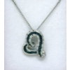 Image 1 : New Blue and White Diamond Heart Necklace