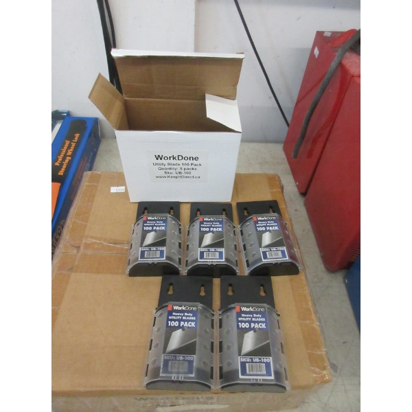 Box of 5 Packs of 100 New Utility Blades