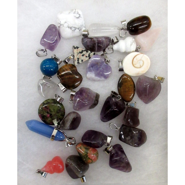 27 New Polished Gemstone Pendants