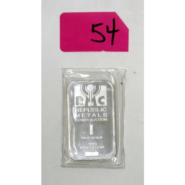 1 Oz .999 Silver RMC Republic Bar 