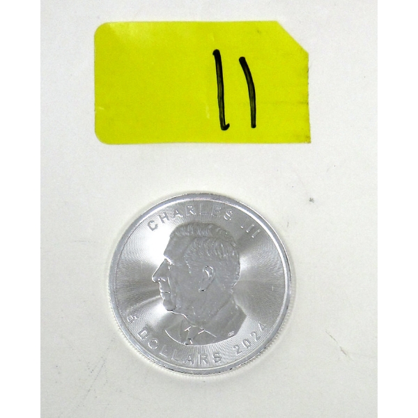 1 Oz .9999 Silver 2024 Maple Leaf Coin 