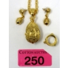 Image 1 : Vintage Joan Rivers Egg Pendant & Earrings Set