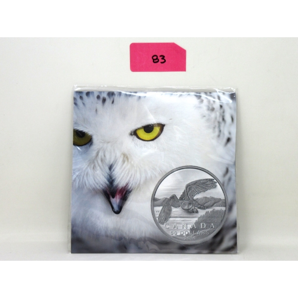 15.87 Gram .9999 Silver 2014 Snowy Owl $50 Coin 