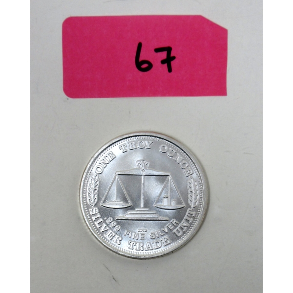 1 Oz .999 Silver Eagle Trade Unit Round 