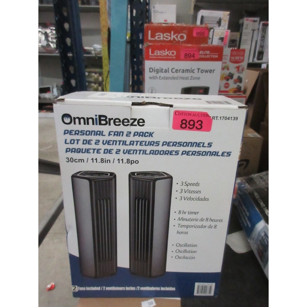 Twin Pack of Omni Breeze Desk Top Fans