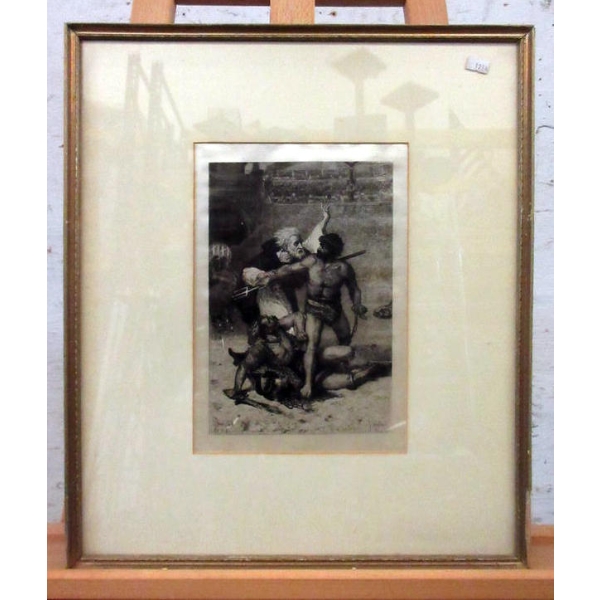 Framed & Matted S. J. Ferris Etching Print 