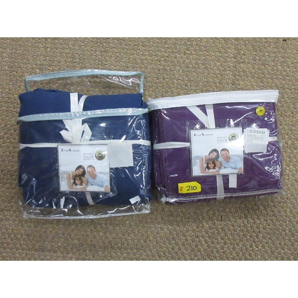 New - 1 Navy & 1 Purple Full/Double Sheet Set