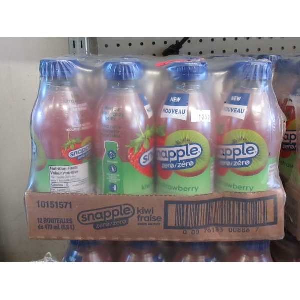 4 Cases of Snapple Zero Sugar  Kiwi Strawberry  Drink  
