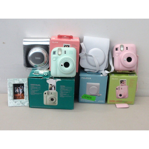 2 Instax Mini 12 Cameras with Cases with Boxes