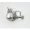 Image 3 : 10KT White Gold Silver Tahitian Pearl & Diamond Earrings