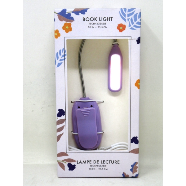 12 New Clip-On Rechargeable LED Booklights - Purple