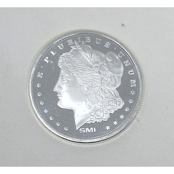 1 Oz .999 Silver Morgan Head Round