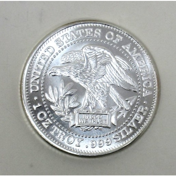 1 Oz .999 Silver Eagle/Silver Trade Unit Round 