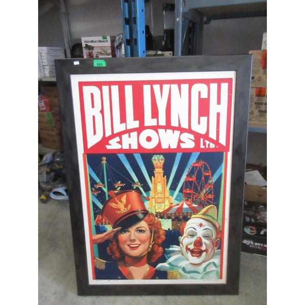 Framed Vintage "Bill Lynch Shows" Poster