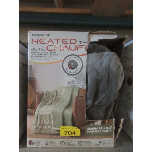 Berkshire 50" x 60" Heated Throw - Grey