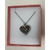 Image 1 : Brand New Black and White Diamond Heart Necklace  