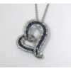Image 1 : 1/2 CT Blue & White Diamond Heart Pendant