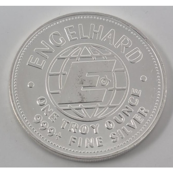1 Oz .999 Silver 1982 ENGELHARD/Miner Round 