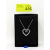 Image 3 : Two Sided Blue & White Diamond Heart Pendant